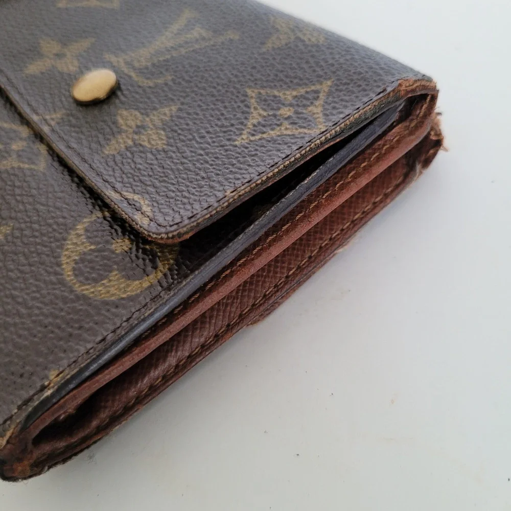 Louis Vuitton Monogram Portefeuille Elise Trifold Wallet Brown SP0051 Vintage